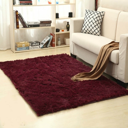 

Bedroom Living Room Warm Faux Plush Carpet Floor Fluffy Soft Mat, Size：200x400cm(Wine Red)