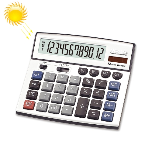 

OSALO OS-8815 12 Digits Desktop Calculator Solar Energy Dual Power Calculator