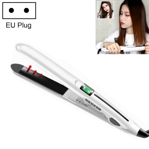 

Mini Ceramic Liquid Crystal Hair Straightener Hair Curler, Dual Purpose Electric Splint , EU Plug (White)