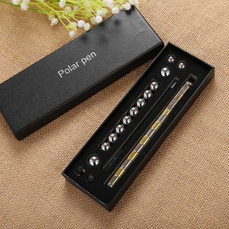 

Magnetic Metal Ball Pressure Relief Water Pen Touch Pen Gift Box (Gold + Silver)
