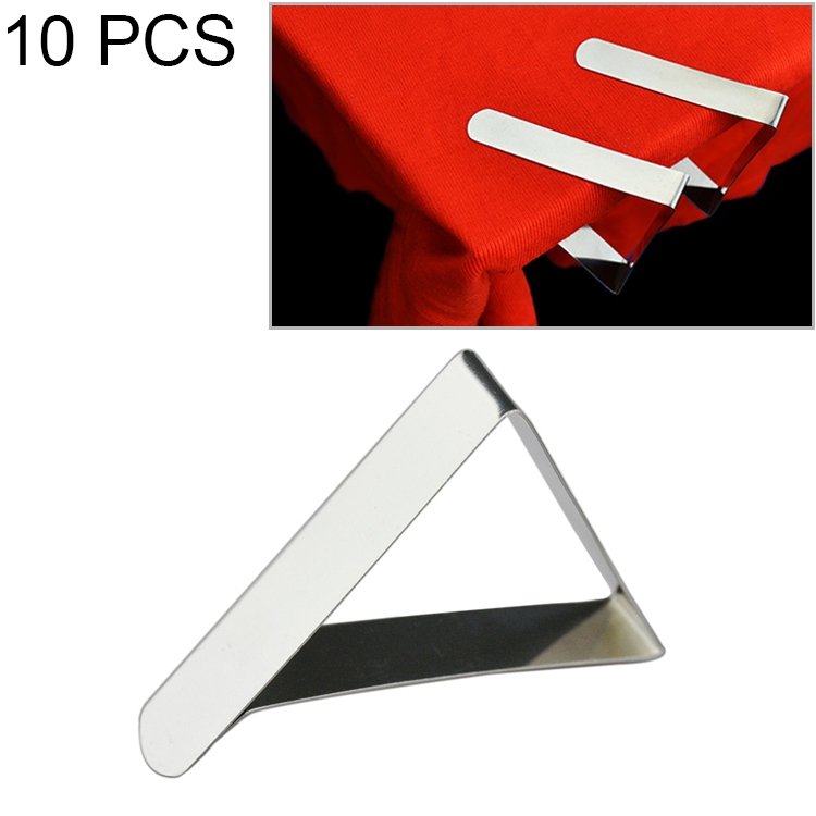 

10 PCS Stainless Steel Tablecloth Clip Adjustable Triangle Clamp Holder