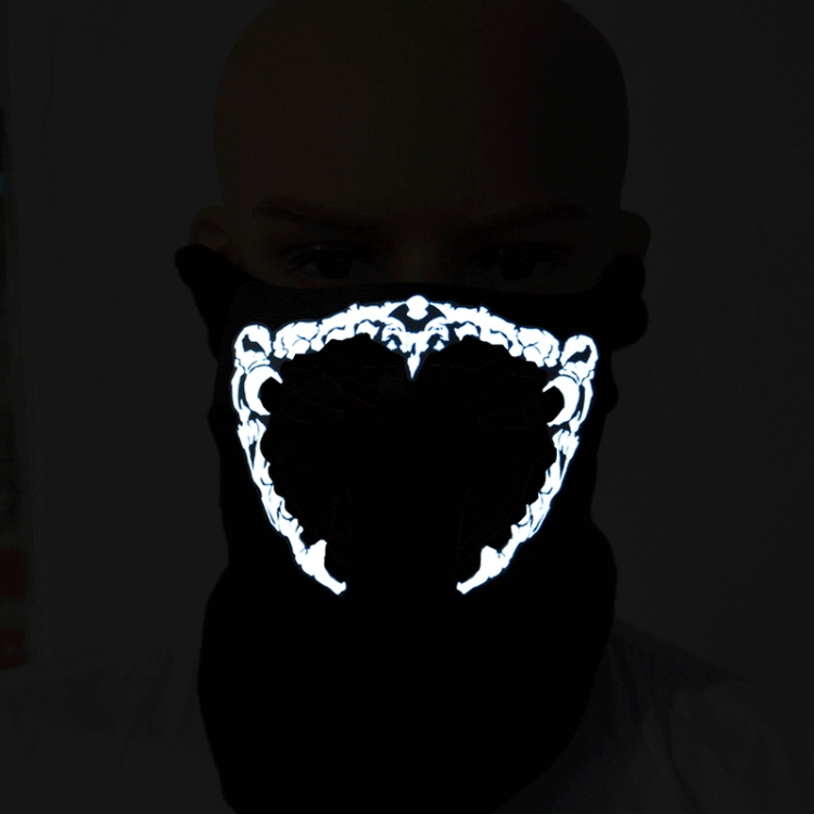 

FG-FULL-01 Halloween Mask Voice Control LED Cold Light Terror Cosplay Mask (Blue)