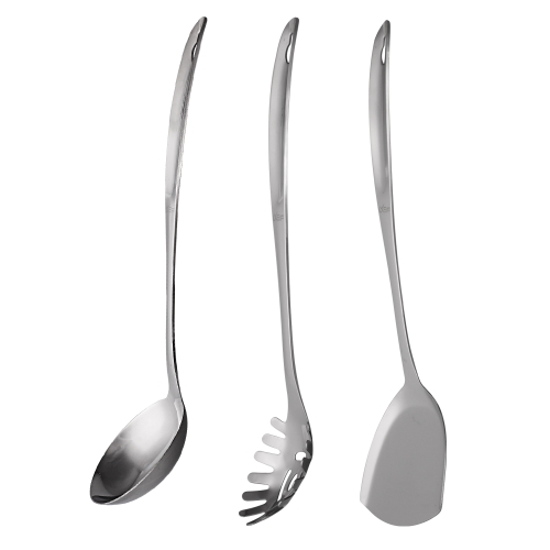 

3 in 1 LXBF LXC-016 Stainless Steel Draging Spoon + Spatula Shovel + Round Soup Spoon Cutlery Set