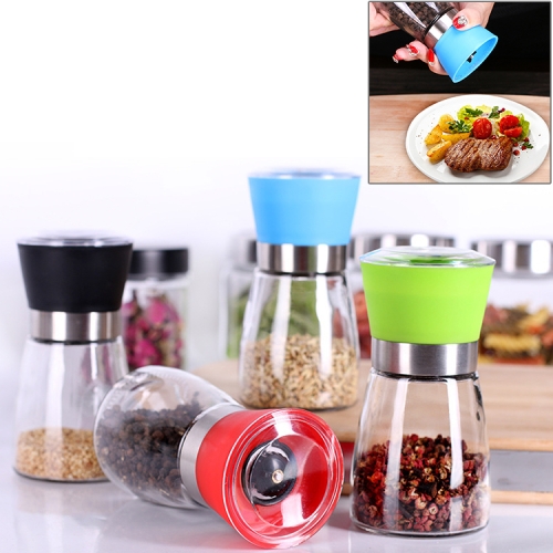 

180ml Manual Pepper Grinder Mill Grinding Glass Bottle, Random Color Delivery