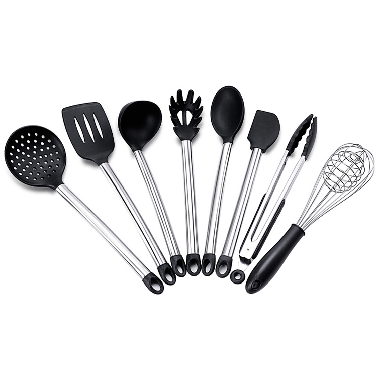 

kn430 8 in 1 Silicone + Stainless Steel Kitchen Tools Set