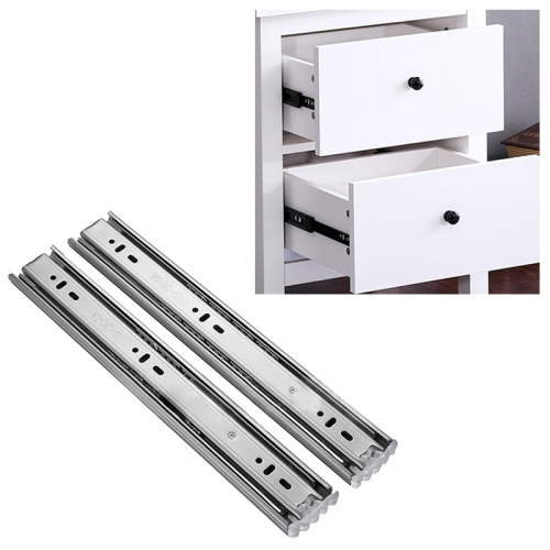 

16 inches 3-section Mute Stainless Steel Sliding Drawer Slides Ball Slide Rail Length: 40cm