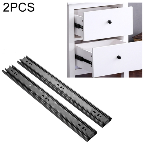 

2 Pairs 10 inches 3-section Mute Cold Rolled Steel Sliding Drawer Slides Ball Slide Rail Length: 25cm
