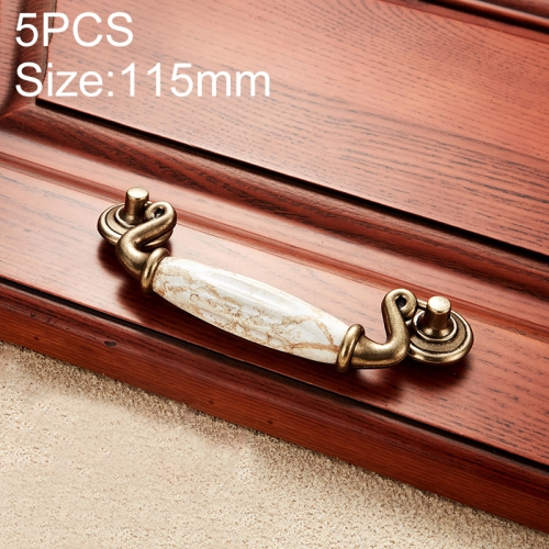 

5 PCS 5047_115 Marble Texture Ceramic Closet Cabinet Handle Pitch: 115mm