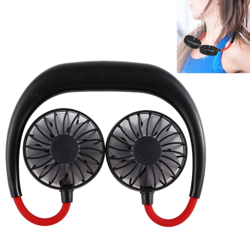 

0.3W-1.2W Portable Adjustable Micro USB Charging Hanging Neck Type Aromatherapy Electric Sport Fan(Black)