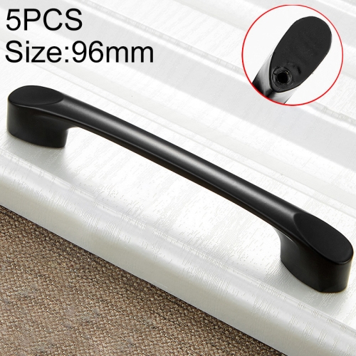 

5 PCS 6225A_96 Matte Black Simple Zinc Alloy Closet Cabinet Handle Pitch: 96mm