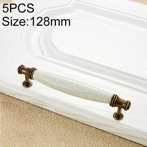 

5 PCS 5001_128 Ceramic Crack Closet Cabinet Handle Pitch: 128mm