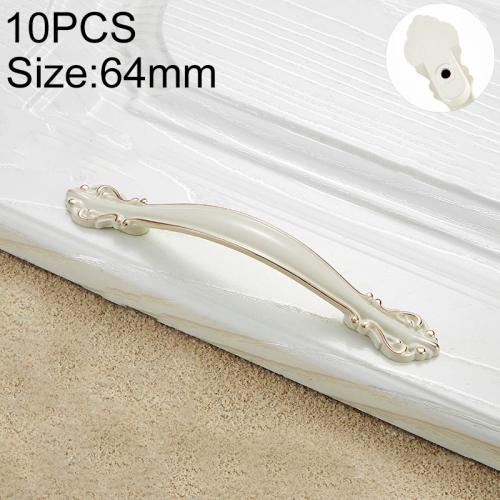 

10 PCS 6032B_64 Ivory White Paint Closet Cabinet Handle Pitch: 64mm