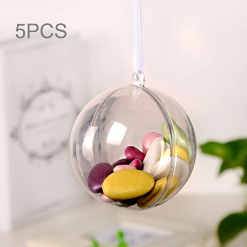 

5 PCS Transparent Christmas Ball Hollow Plastic Sphere Ball Shaped Eternal Flower Ball Wedding Gifts Gift Box, Size: 4 x 4cm