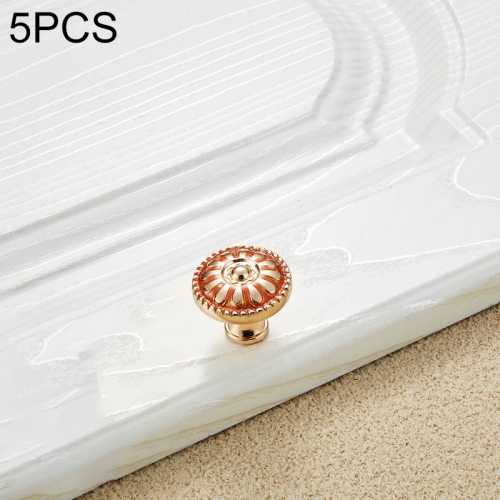 

5 PCS 6041 Large Single Hole Red Amber Paint Closet Cabinet Handle Diameter: 30mm