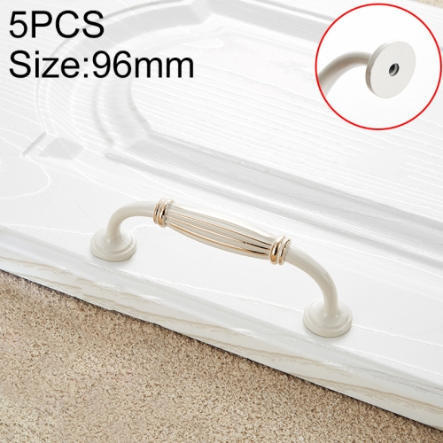 

5 PCS 6064_96 Ivory White Zinc Alloy Simple Closet Cabinet Handle Pitch: 96mm