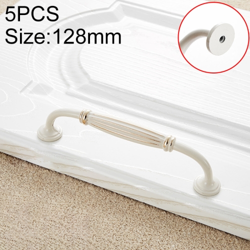 

5 PCS 6064_128 Ivory White Zinc Alloy Simple Closet Cabinet Handle Pitch: 128mm