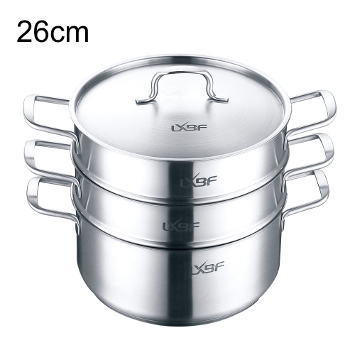 

LXBF LX-3ZG-26 Stainless Steel 3-layer Steamer Cooking Pot, Specification: 26cm