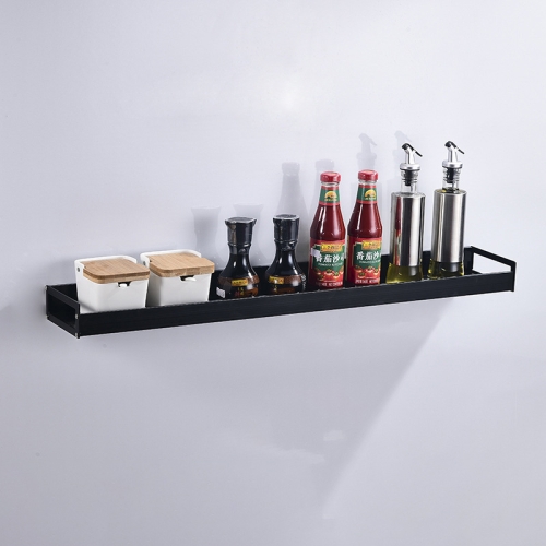 

60cm Kitchen Multi-function Wall Hanging Holder Seasoning Storage Rack(Black)