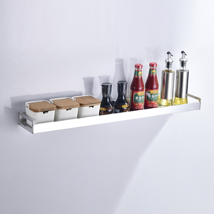 

80cm Kitchen Multi-function Wall Hanging Holder Seasoning Storage Rack (Silver)