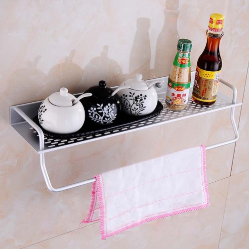 

40cm Single Layer with Rod Multi-function Kitchen Bathroom Wall-mounted Aluminum Alloy Holder Storage Rack