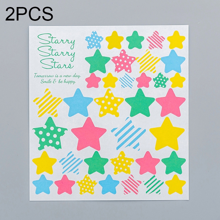 

2 PCS Star 3 Pattern Creative Cartoon Children Diary Decorative Sticker
