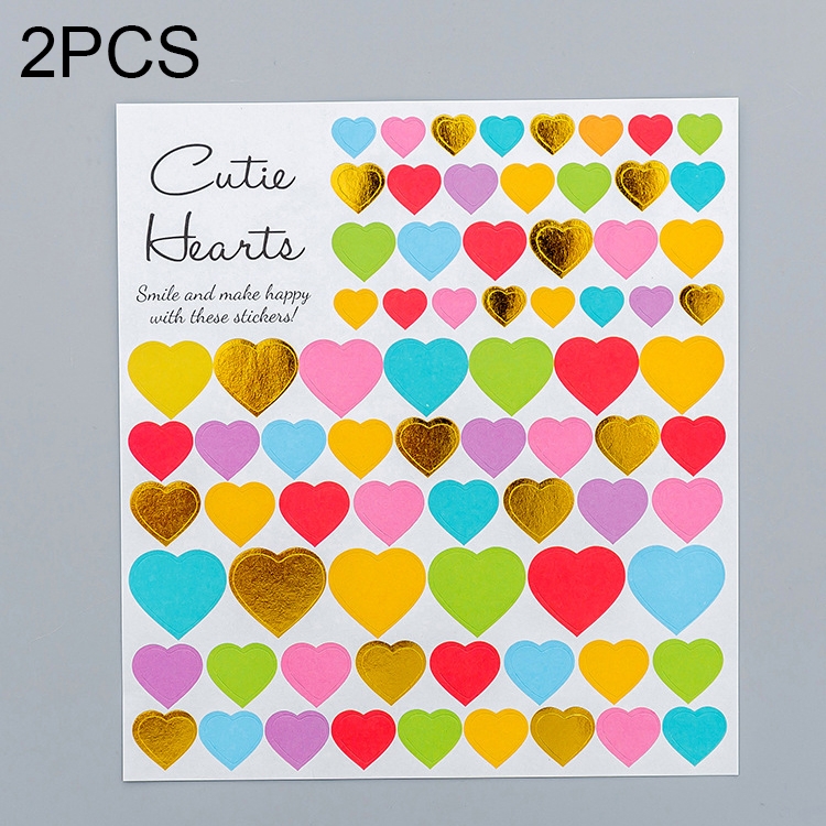 

2 PCS Heart 1 Pattern Creative Cartoon Children Diary Decorative Sticker