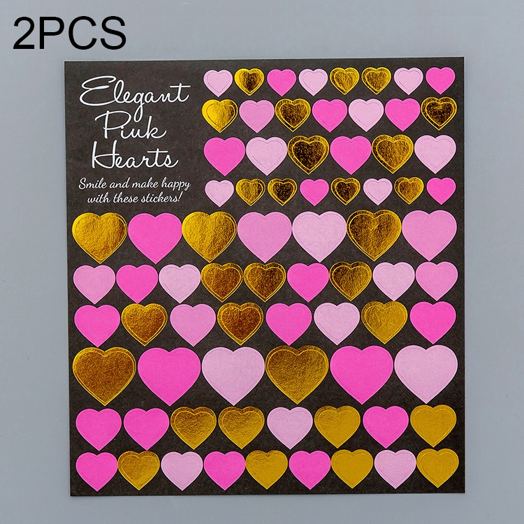 

2 PCS Heart 3 Pattern Creative Cartoon Children Diary Decorative Sticker