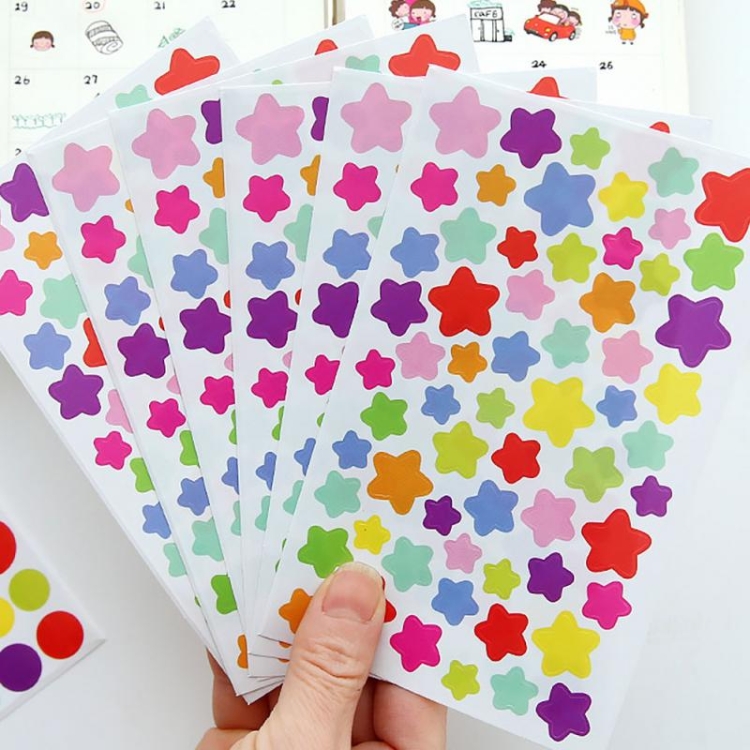 

10 PCS Star Pattern Creative Children DIY Album Diary Watercolor Decorative Sticker