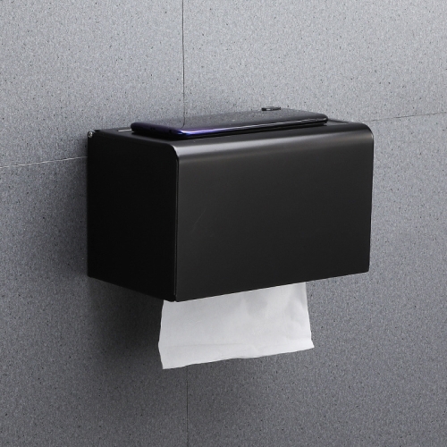 

Bathroom Wall-mounted Waterproof Paper Tissue Roll Stand Holder(Black)