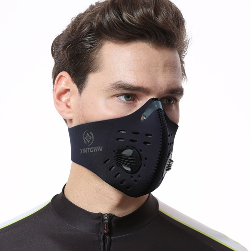 

XINTOWN FSXTKZ Outdoor Riding Activated Anti-haze Dust-proof Breathable Comfortable Solid Color Face Mask Men / Women, Free Size(Black)