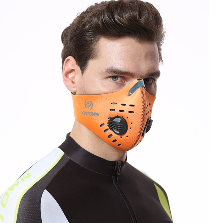 

XINTOWN FSXTKZ Outdoor Riding Activated Anti-haze Dust-proof Breathable Comfortable Solid Color Face Mask Men / Women, Free Size(Orange)