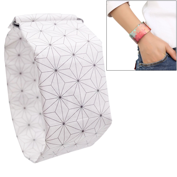

White Cube Pattern Creative Fashion Waterproof Paper Watch Intelligent Paper Electronic Wristwatch
