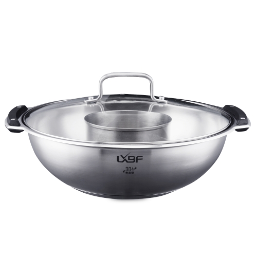 

LXBF LX-TG28-Y Stainless Steel Double Flavored Hot Pot Cooking Pot, Specification: 28cm