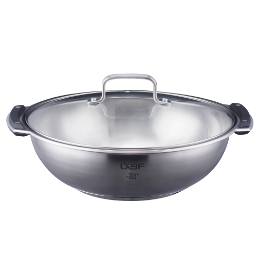 

LXBF LX-TG28-W Stainless Steel Single Flavored Hot Pot Cooking Pot, Specification: 28cm