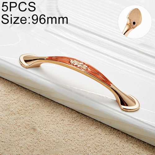 

5 PCS 6026-96 European Style Zinc Alloy Cabinet Wardrobe Drawer Door Handle, Hole Spacing: 96mm (Red Amber)