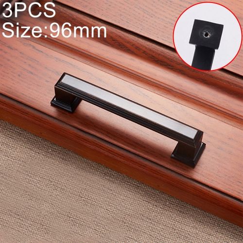 

3 PCS 6609-96 Zinc Alloy Cabinet Wardrobe Drawer Door Handle, Hole Spacing: 96mm (Blackening Red Bronze)