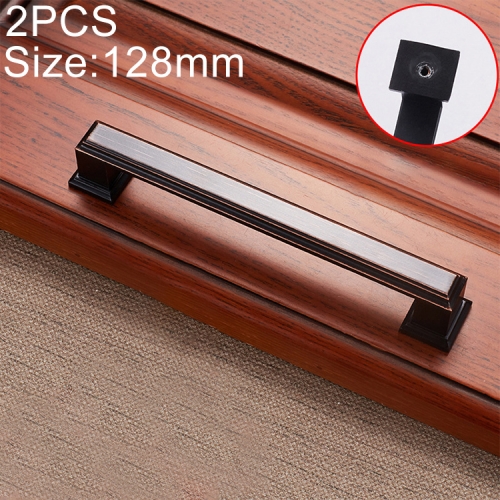 

2 PCS 6609-128 Zinc Alloy Cabinet Wardrobe Drawer Door Handle, Hole Spacing: 128mm (Blackening Red Bronze)