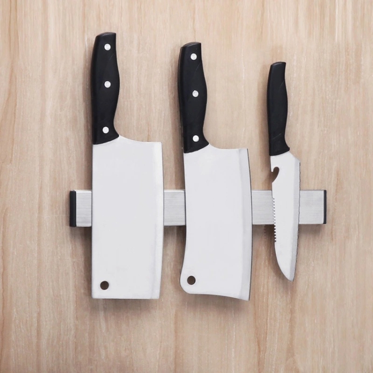 

Kitchen Free Punching Wall-mounted 304 Stainless Steel Magnetic Knife Holder, Size:31x4x1.5cm