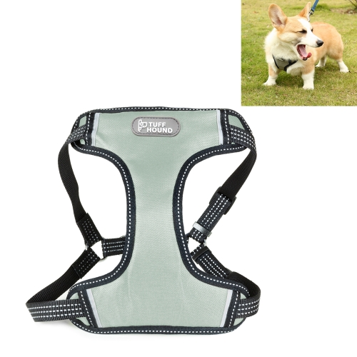 

Tuffhound 1619 Adjustable Dog Harness Lead Leash Collar Belt,Size:M, 2x(50-73)cm(Grey)