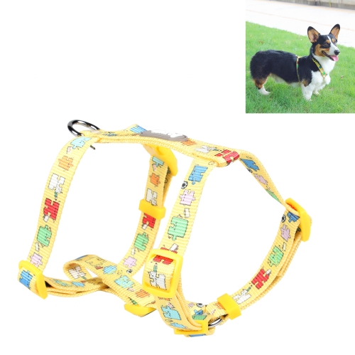 

Tuffhound 1634 Adjustable Dog Harness Lead Leash Collar Belt,Size:M, 2x(35-58)x(42-70)cm (Yellow)