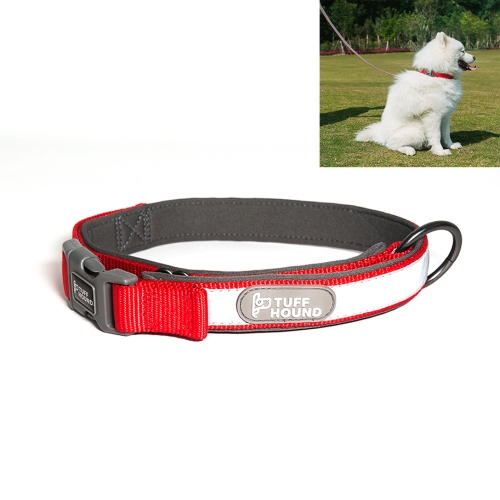 

Tuffhound 1427 Nylon + Submersible + Reflector Bar Adjustable Dog Collar, Adjustable Range: 1.5x(28-40)cm,Size:S(Red)