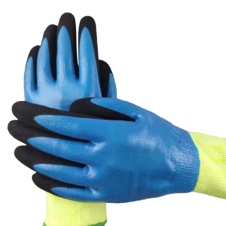 

2 Pairs HEEP Ding Qing + Frosted anti-cut 2 Times Dipping Anti-cutting Waterproof Oil Resistant Non-slip Gloves