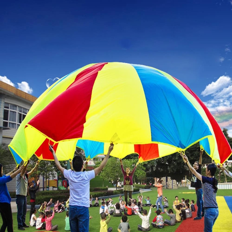 

7m Children Outdoor Game Exercise Sport Toys Rainbow Umbrella Parachute Play Fun Toy with 32 Handle Straps for Families / Kindergartens / Amusement Parks