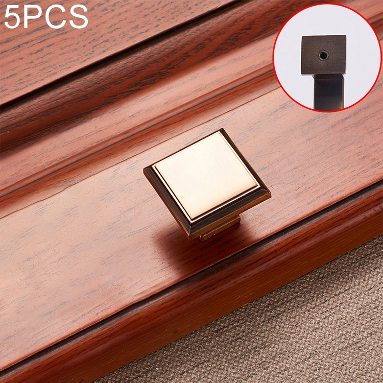 

5 PCS 6609 Single Hole Zinc Alloy Cabinet Wardrobe Drawer Door Handle (Coffee Bronze)