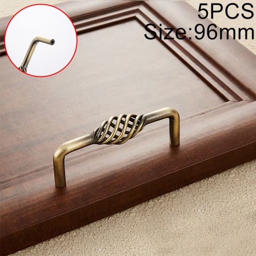 

5 PCS 6098-96 Classic Birdcage Shape Iron Cabinet Wardrobe Drawer Door Handle, Hole Spacing: 96mm (Bronze)