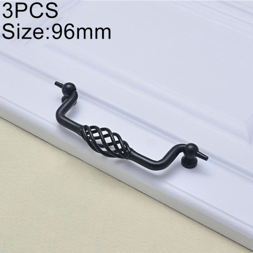 

3 PCS 6100-96 Classic Birdcage Shape Iron Cabinet Wardrobe Drawer Door Handle, Hole Spacing: 96mm (Matte Black)