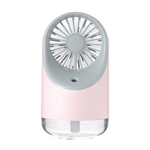 

Multi-function USB Charging Spray Humidification Desktop Electric Fan with LED Warm Yellow Reading Lamp, Support 3 Speed Control (Pink)