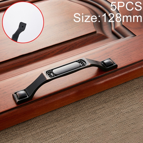 

5 PCS 6201-128 Black Red Zinc Alloy Cabinet Wardrobe Drawer Door Handle, Hole Spacing: 128mm