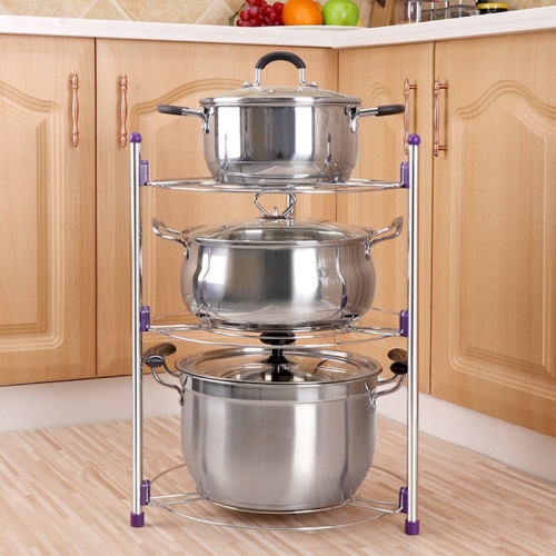 

Multi-function Kitchen Pot Rack Three-layer Wok Soup Pot Stainless Steel Pot Rack