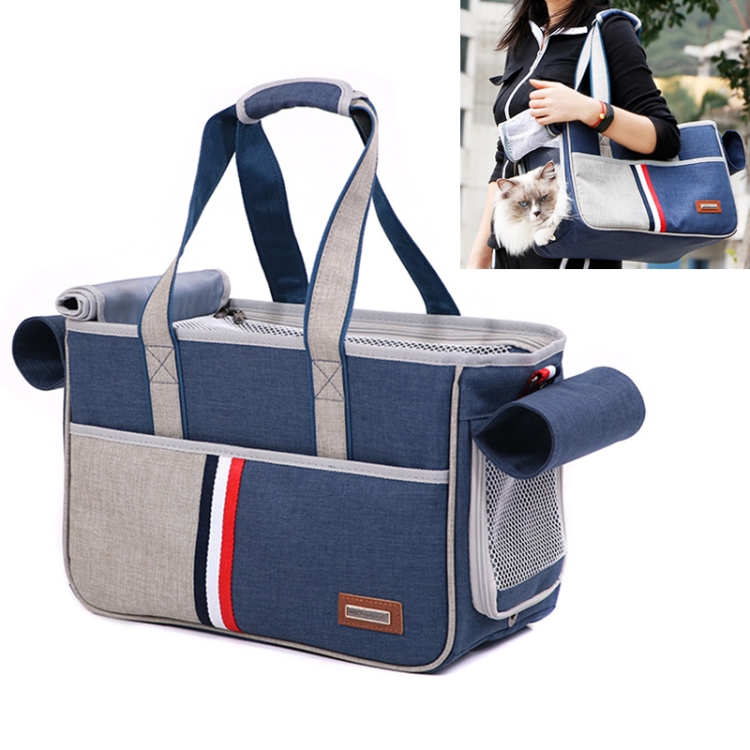 

DODOPET Outdoor Portable Oxford Cloth Cat Dog Pet Carrier Bag Handbag Shoulder Bag, Size: 43 x 19 x 26cm (Blue)